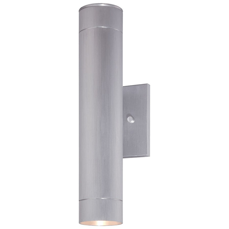 Minka Lavery Skyline 2-Light LED Wall Sconce | Contemporary Brushed Aluminum | Outdoor Entryway & Patio | 5 x 4 x 14.5 in | Model 72502-A144-L