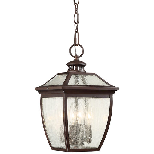 Minka Lavery Sunnybrook 8in 4-Light Outdoor Lantern Pendant | Traditional Alder Bronze | Covered Porch & Entryway | 8 x 8 x 15 in | Model 72524-246