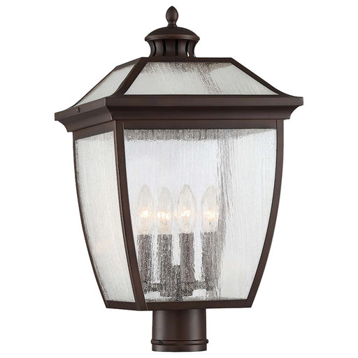 Minka Lavery Sunnybrook 12in 4-Light Post Mount | Traditional Alder Bronze and Clear Seeded Glass | Outdoor Pathways & Gardens | Model 72527-246