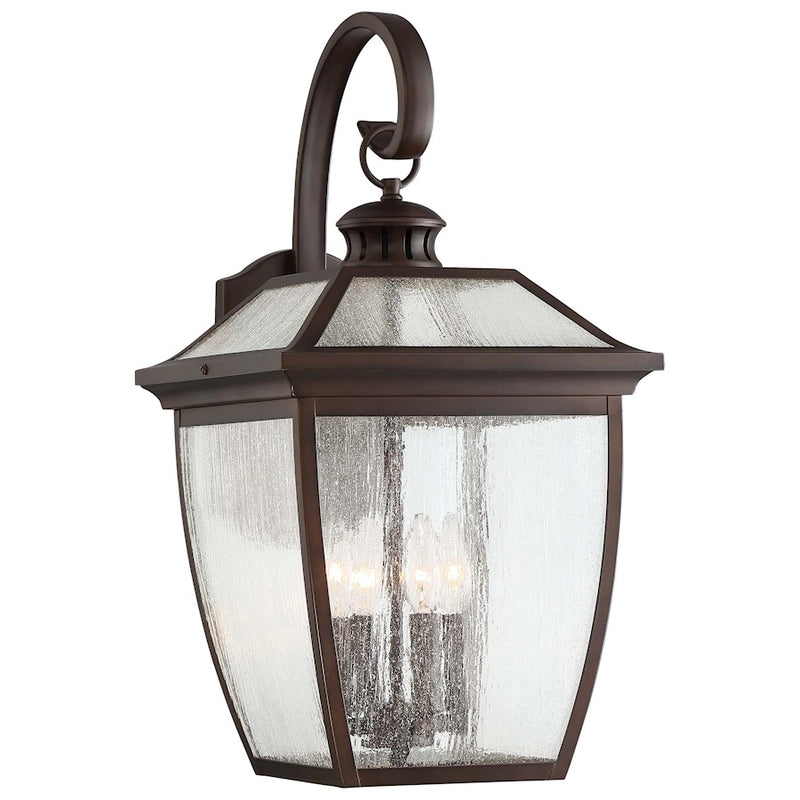 Minka Lavery Sunnybrook 4-Light Outdoor Wall Mount | Traditional Alder Bronze Aluminum and Clear Seeded Glass | Entryway & Garage | Model 72528-246
