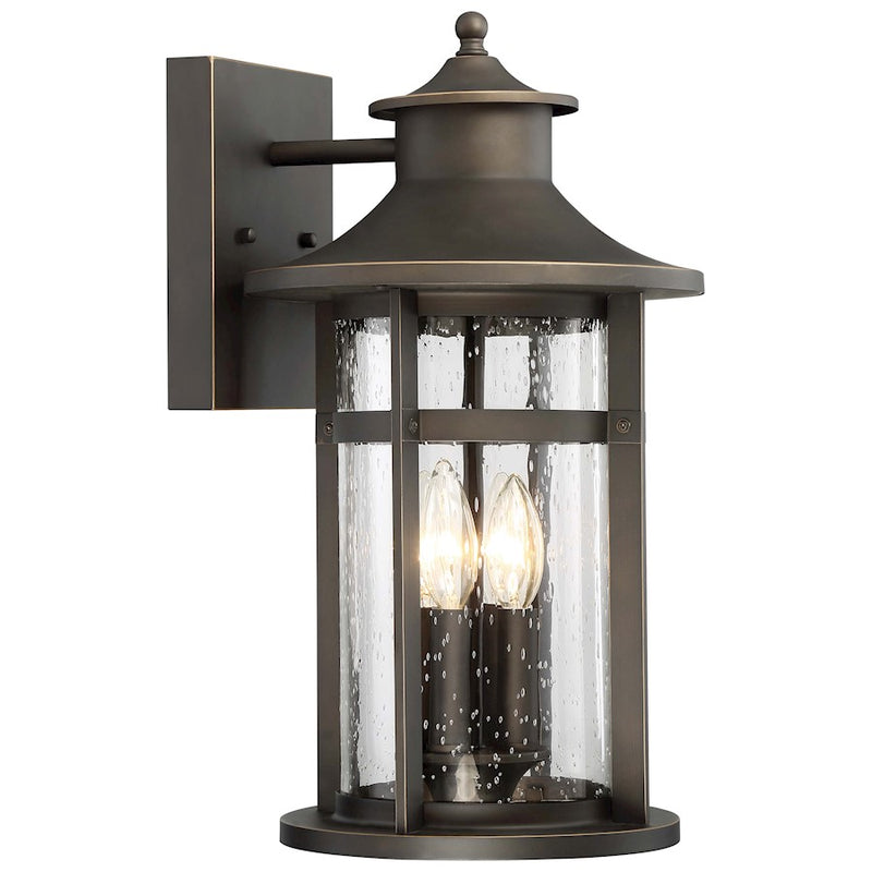 Minka Lavery Highland Ridge 4-Light Outdoor Wall Lamp | Transitional Bronze/Gold with Textured Glass | Covered Porch & Entryway | Model 72553-143C