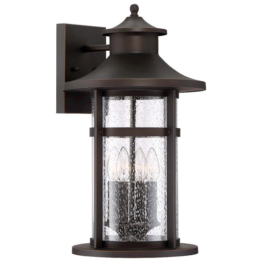Minka Lavery Highland Ridge 12in 1-Light Outdoor Wall Sconce | Transitional Oil Rubbed Bronze and Gold | Covered Patio & Entryway | Model 72557-143C