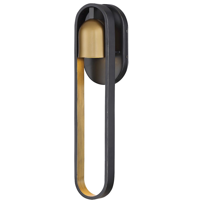 Minka Lavery Rocketa 18in 1-Light LED Outdoor Wall Sconce | Contemporary Burnt Bronze with Copper Accents | Covered Patio | Model 72642-545-L