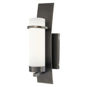 Minka Lavery Arcus Truth 1-Light Outdoor Wall Sconce | Smoked Iron and Etched Opal Glass | Covered Patio & Entryway | Model 72651-172