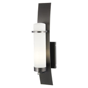 Minka Lavery Arcus Truth 22in 1-Light Outdoor Wall Sconce | Smoked Iron and Etched Opal Glass | Covered Patios & Entryways | Model 72652-172