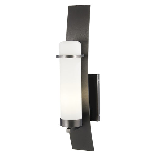 Minka Lavery Arcus Truth 22in 1-Light Outdoor Wall Sconce | Smoked Iron and Etched Opal Glass | Covered Patios & Entryways | Model 72652-172