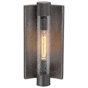 Minka Lavery Celtic Shadow 16in 1-Light Outdoor Wall Sconce | Textured Bronze with Gold Highlights and Clear Seeded Glass | Covered | Model 72662-515