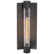 Minka Lavery Celtic Shadow 1-Light Outdoor Wall Sconce | Textured Dark Bronze and Clear Seeded Glass | Covered Patio & Entryway | Model 72663-574