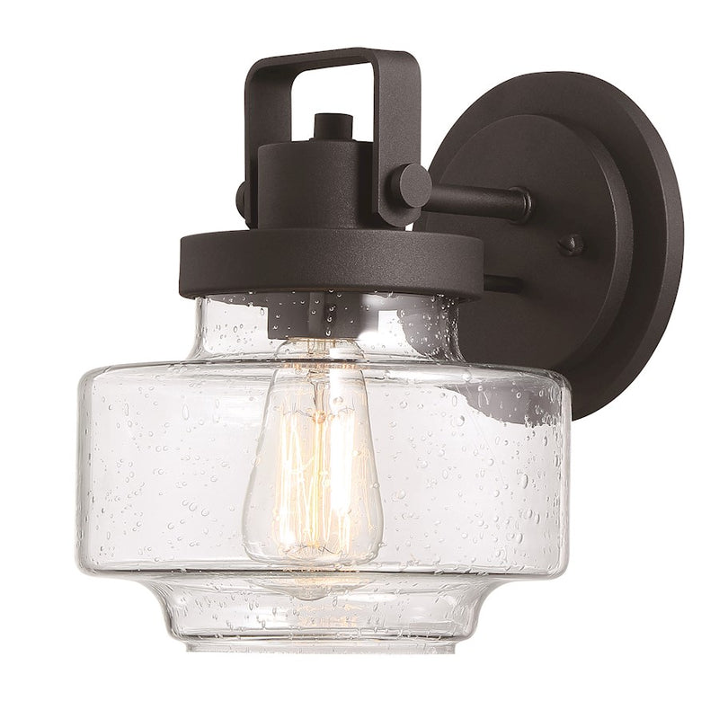 Minka Lavery Rosecrans 1-Light Outdoor Wall Sconce | Transitional Coal Finish | Covered Patio & Entryway | 8 x 8 x 10 in | Model 72772-66
