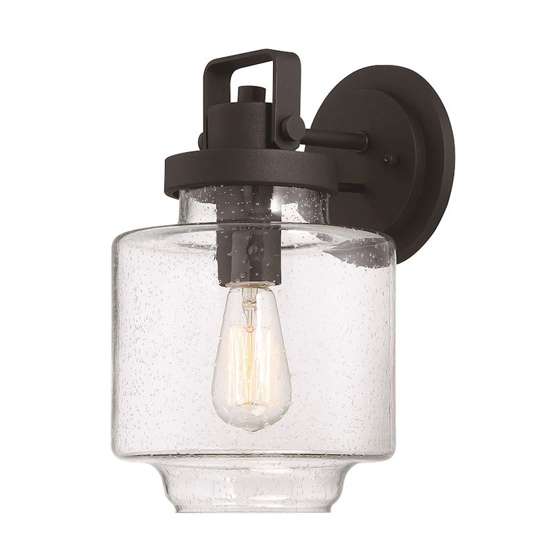 Minka Lavery Rosecrans 1-Light Outdoor Wall Mount | Transitional Coal Finish | Covered Patio & Entryway | 8 x 8 x 13 in | Model 72773-66