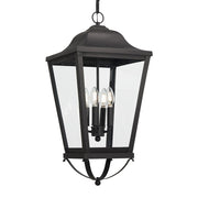 Minka Lavery Savannah 4-Light Outdoor Chain Hung Lantern | Contemporary Sand Coal Aluminum and Clear Glass | Covered Patios & | Model 73288-66