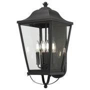 Minka Lavery Savannah 4-Light Outdoor Chain Hung Lantern | Contemporary Sand Coal Aluminum and Clear Glass | Covered Patios & | Model 73288-66