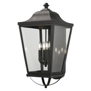 Minka Lavery Savannah 4-Light Outdoor Chain Hung Lantern | Contemporary Sand Coal Aluminum and Clear Glass | Covered Patios & | Model 73288-66