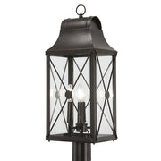 Minka Lavery De Luz 27in 4-Light Post Mount | Oil Rubbed Bronze with Gold High and Clear Glass | Outdoor Pole Light for Driveway & | Model 73295-143C