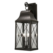 Minka Lavery De Luz 27in 4-Light Post Mount | Oil Rubbed Bronze with Gold High and Clear Glass | Outdoor Pole Light for Driveway & | Model 73295-143C