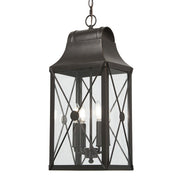 Minka Lavery De Luz 24in 4-Light Outdoor Hanging Lantern | Oil Rubbed Bronze with Gold Highlights and Clear Glass | Covered Patio | Model 73297-143C
