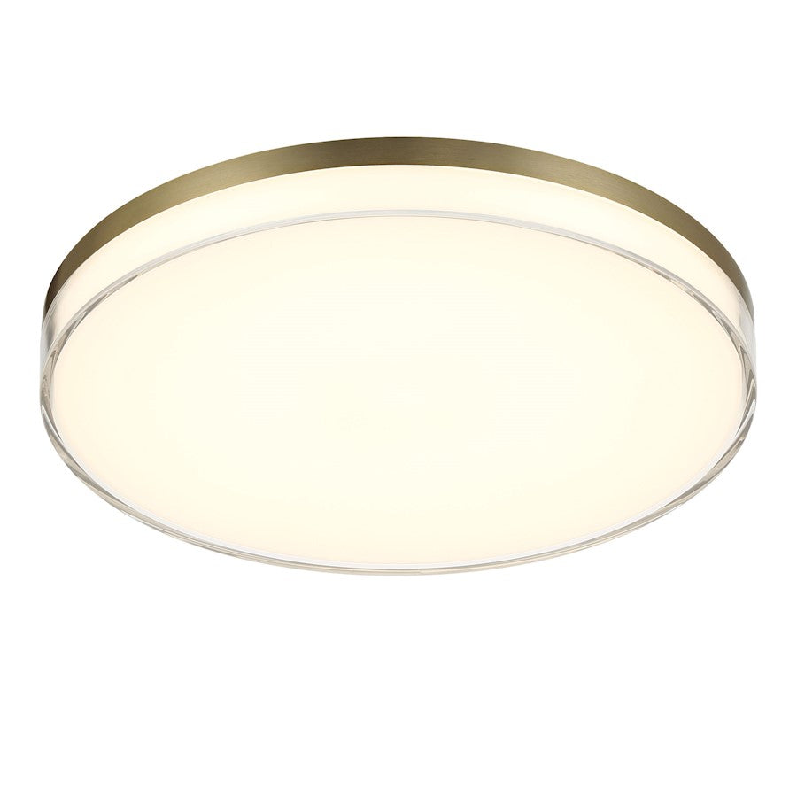 Minka Lavery Vantage 1 Light 13" LED Flush, Ashen Brass/Clear - 769-2-787-L