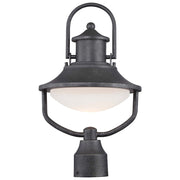 Minka Lavery Crest Ridge 17in LED Post Mount Lantern | Traditional Forged Silver Outdoor Light | Walkway & Entrance | Model 8136-173-L
