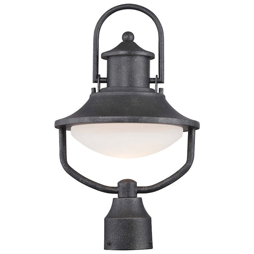Minka Lavery Crest Ridge 17in LED Post Mount Lantern | Traditional Forged Silver Outdoor Light | Walkway & Entrance | Model 8136-173-L