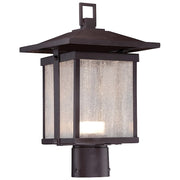 Minka Lavery Hillsdale 9in 1-Light Post Mount | Transitional Dorian Bronze Outdoor Pole Light | Pathway & Garden | 9 x 9 x 14 in | Model 8166-615B-L