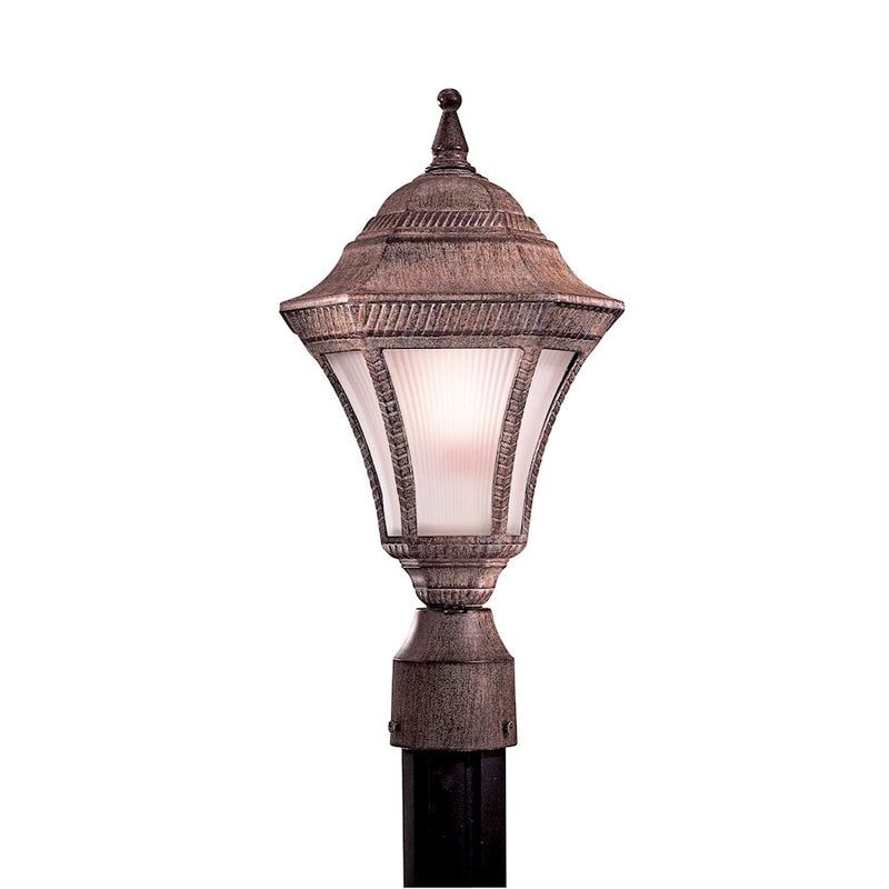 Minka Lavery Segovia 17in 1-Light Post Mount | Traditional Vintage Rust Die-Cast Aluminum | Outdoor Post Light | 9 x 17 in | Model 8206-61-PL