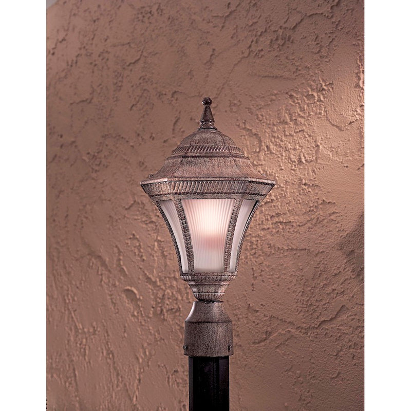 Minka Lavery Segovia 17in 1-Light Post Mount | Traditional Vintage Rust Die-Cast Aluminum | Outdoor Post Light | 9 x 17 in | Model 8206-61-PL