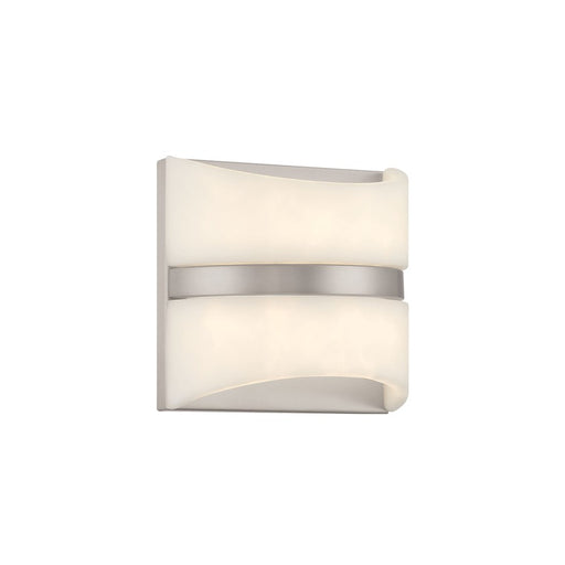 Minka Lavery Velaux 1 Light 6" LED Wall Sconce, Brushed Nickel/White - 821-84-L