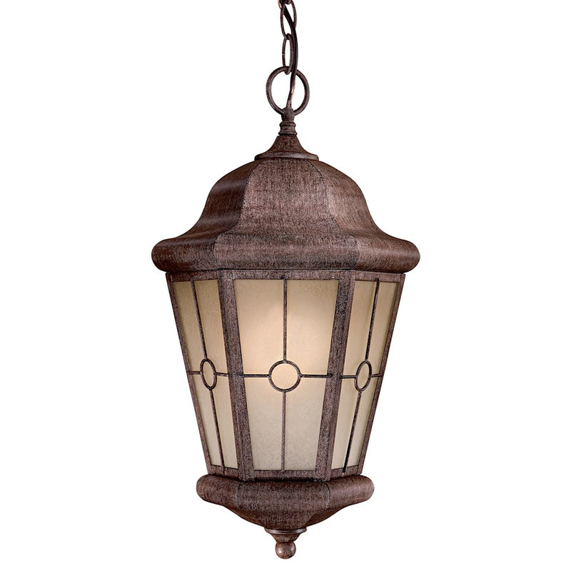 Minka Lavery Montellero 10in 1-Light Outdoor Pendant | Traditional Vintage Rust Die-Cast Aluminum | Covered Patio & Entryway | Model 8214-A61-PL