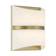 Minka Lavery Velaux 10.5in 1-Light LED Wall Sconce | Modern Soft Brass and White Alabaster Glass | Hallway & Bathroom | Model 822-695-L