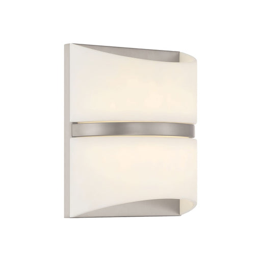 Minka Lavery Velaux 1 Light 8" LED Wall Sconce, Brushed Nickel/White - 822-84-L