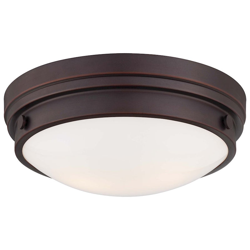 Minka Lavery Lathan 2-Light Flush Mount | Traditional Bronze | Bedroom & Hallway Ceiling Light | 13 x 13 x 5 in | Model 823-167