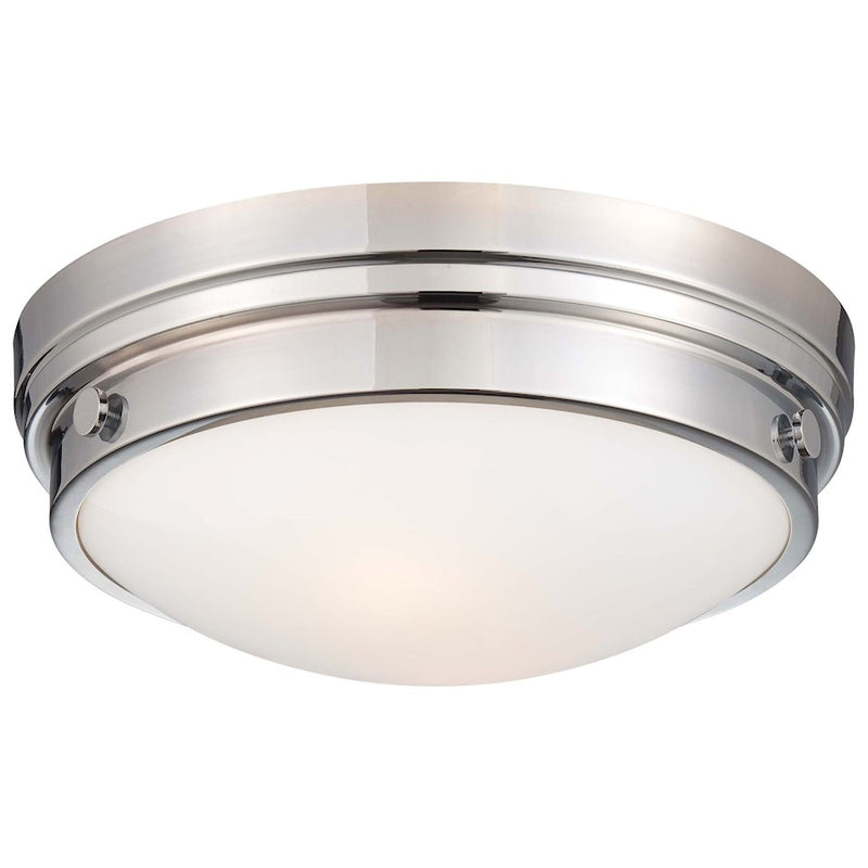 Minka Lavery 2-Light Flush Mount | Transitional Chrome Steel | Bedroom & Hallway Ceiling Light | 13 x 13 x 5 in | Model 823-77