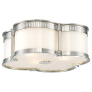 Minka Lavery 16in 3-Light Flush Mount | Transitional Polished Nickel and Etched White Glass | Bedroom & Hallway Ceiling Light | Model 824-613
