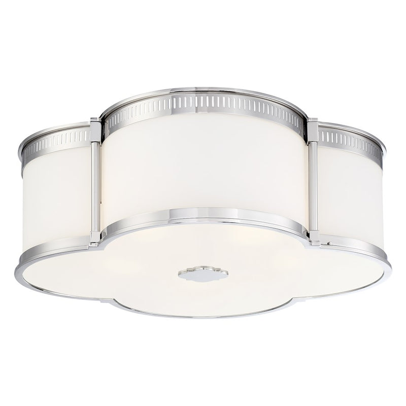 Minka Lavery LED Flush Mount 16in 1-Light Flush Mount | Transitional Polished Nickel | Entryway & Hallway | 16 x 16 x 6 in | Model 824-613-L