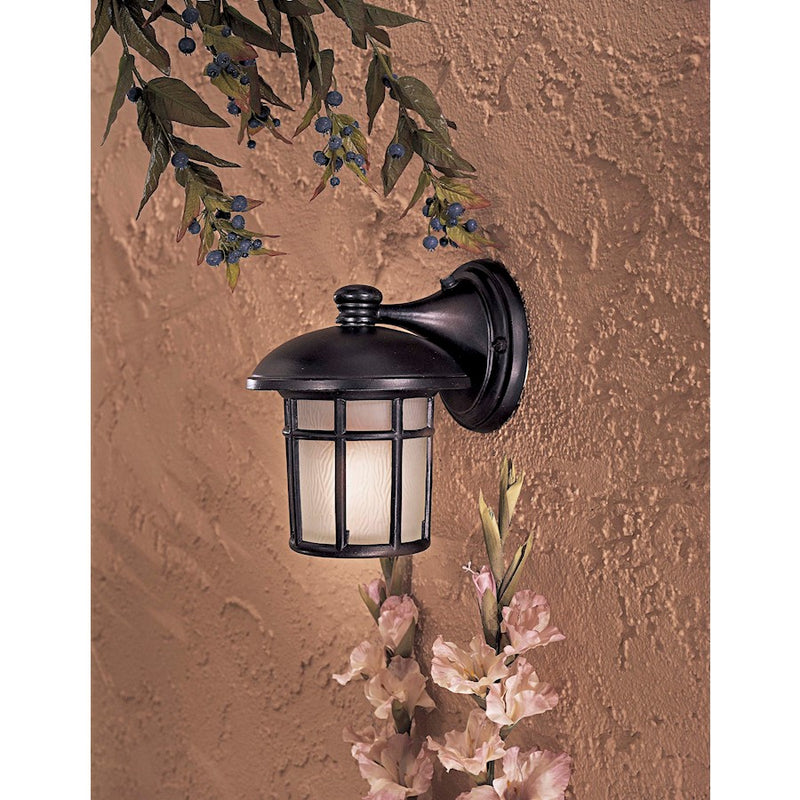 Minka Lavery Cranston 8in 1-Light Wall Sconce | Traditional Finish and Driftwood Glass | Covered Patio & Entryway Outdoor Light | Model 8251-94-PL