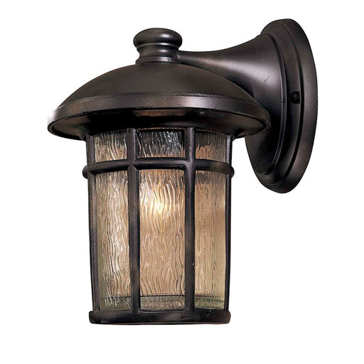 Minka Lavery Cranston 1-Light Wall Sconce | Traditional Heritage Die Cast Aluminum and Driftwood Glass | Outdoor Entryway & Covered | Model 8252-94