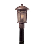 Minka Lavery Cranston 1-Light Post Light | Traditional Vintage Rust Die Cast Aluminum and Driftwood Glass | Outdoor Patio & Garden | Model 8256-61