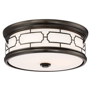 Minka Lavery LED Flush Mount 16in | Transitional Harvard Court Bronze and Opal Glass | Bathroom & Hallway | Model 826-281-L
