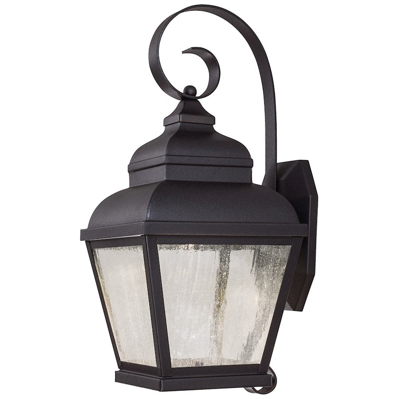 Minka Lavery Mossoro 1-Light LED Wall Sconce | Traditional Black | Covered Patio & Entryway | 8 x 9 x 18 in, 3000K, Dimmable | Model 8262-66-L