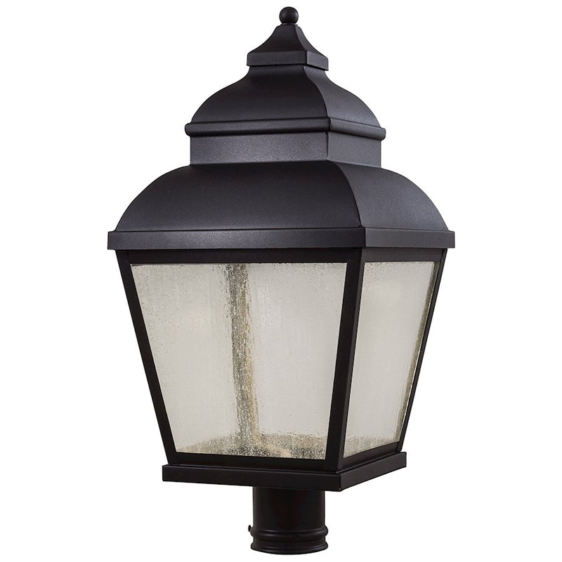 Minka Lavery Mossoro 12in 1-Light LED Post Mount | Mission Black Outdoor Lantern | Driveway & Garden Path | 12 x 12 x 24 in | Model 8265-66-L