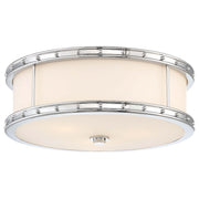 Minka Lavery 827 15.5in 3-Light Flush Mount | Transitional Chrome and Frosted Glass | Bedroom & Hallway Ceiling Light | 15.5 x 5.5 in | Model 827-77