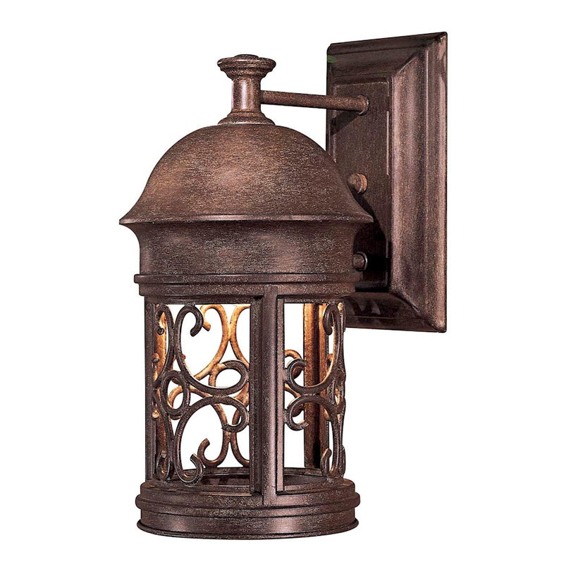 Minka Lavery Sage Ridge 1-Light Wall Sconce | Traditional Vintage Rust | Outdoor Covered Patio & Entryway | 8.25 x 6.5 x 12.75 in | Model 8281-A61