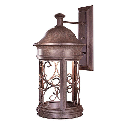 Minka Lavery Sage Ridge 22in 1-Light Wall Sconce | Traditional Vintage Rust Outdoor Lantern | Covered Patio & Entryway | Model 8283-A61