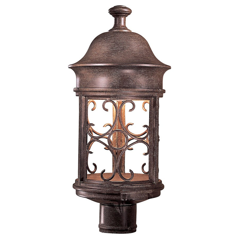 Minka Lavery Sage Ridge 1-Light Post Mount | Traditional Vintage Rust Outdoor Pillar Light | Entryway & Driveway | 8.5 x 19 in | Model 8286-A61