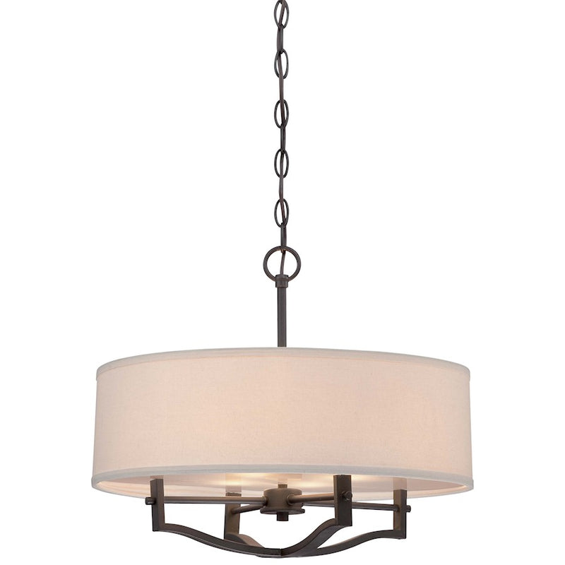 Minka Lavery 19in 3-Light Drum Pendant | Transitional Vintage Bronze | Kitchen Island & Dining Room | 19 x 19 x 16 in | Model 844-284