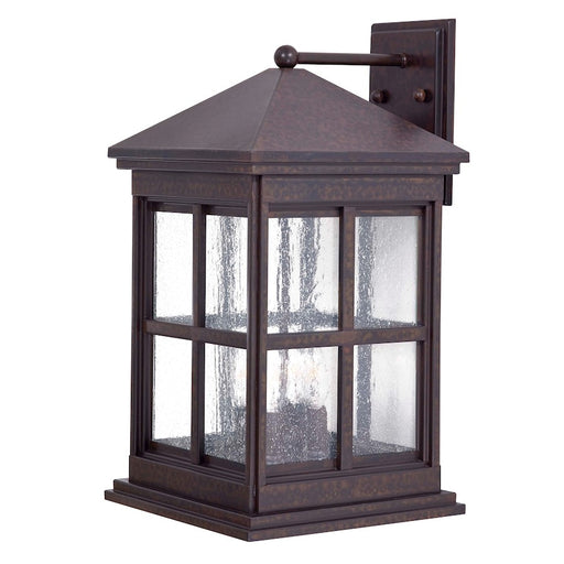 Minka Lavery Berkeley 4-Light Wall Sconce | Mission Rust Brass and Seeded Glass | Covered Patio & Entryway | 10 x 12 x 19 in | Model 8563-51