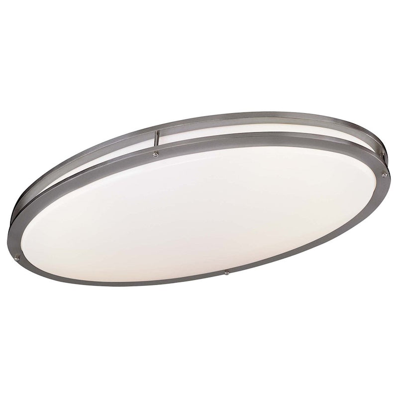 Minka Laver 864 32in 2-Light Flush Mount | Traditional Brushed Nickel | Hallway & Bedroom | 32 x 18 x 5 in | Model 864-84-PL