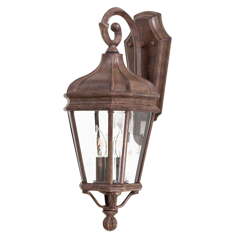 Minka Lavery Harrison 2-Light Wall Sconce | Vintage Rust Metal and Clear Beveled Glass | Entryway & Hallway Accent | Model 8691-61