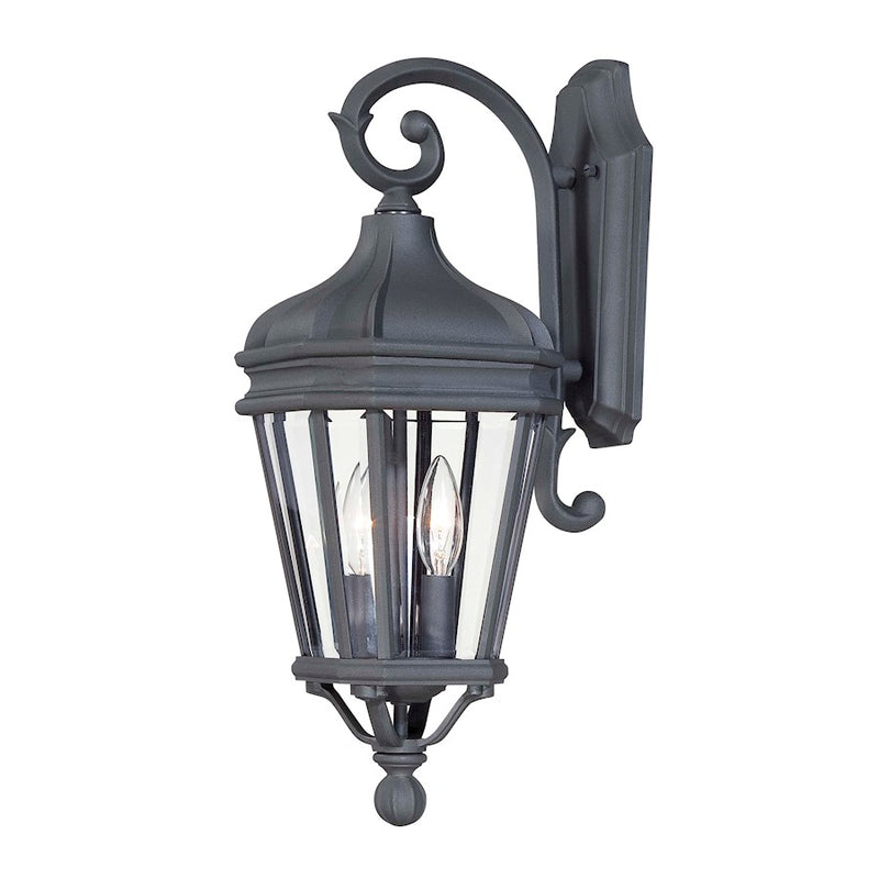 Minka Lavery Harrison 2-Light Wall Sconce | Traditional Black and Clear Beveled Glass | Covered Patio & Entryway | 10.25 x 7.5 x 21 in | Model 8691-66