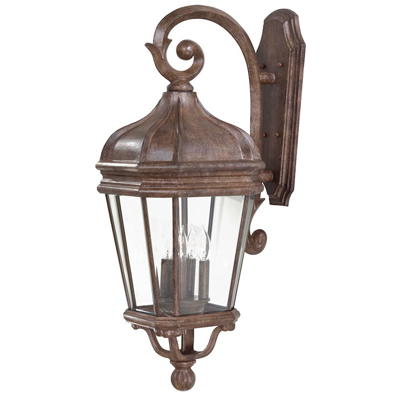 Minka Lavery Harrison 32in 4-Light Wall Sconce | Traditional Vintage Rust | Outdoor Entryway & Patio | 12 x 16 x 32 in | Model 8693-61